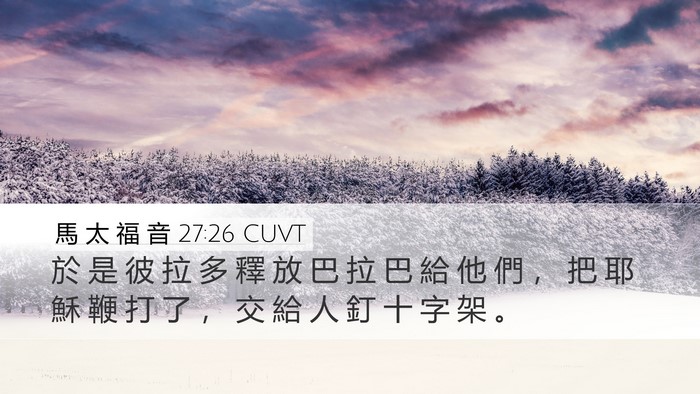 馬 太 福 音 27:26 CUVT Bible Verse Image