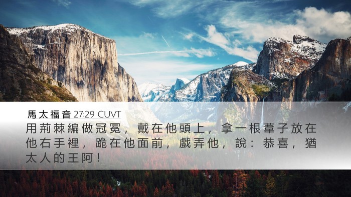 馬 太 福 音 27:29 CUVT Bible Verse Image