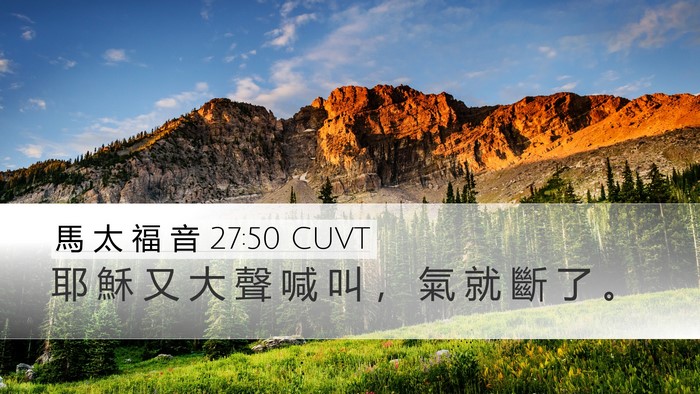 馬 太 福 音 27:50 CUVT Bible Verse Image