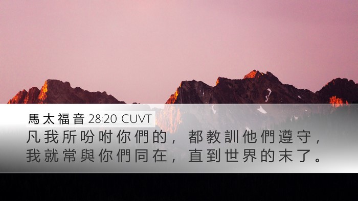 馬 太 福 音 28:20 CUVT Bible Verse Image