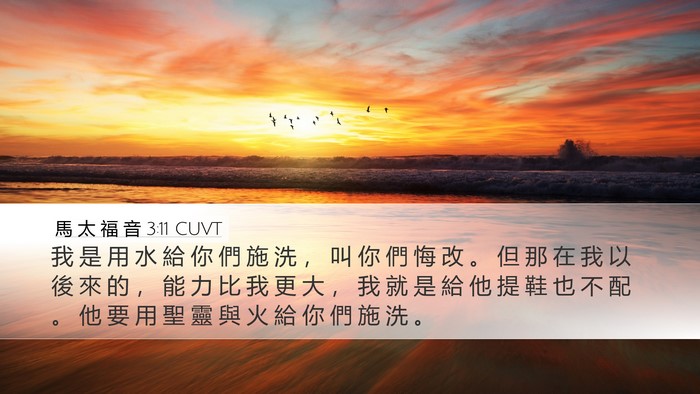 馬 太 福 音 3:11 CUVT Bible Verse Image