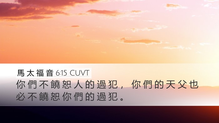 馬 太 福 音 6:15 CUVT Desktop Wallpaper - 你 們 不 饒 恕 人 的 過 犯 ， 你 們 - Desktop Bible Verse Wallpaper