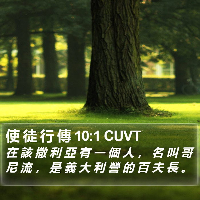 使 徒 行 傳 10:1 CUVT - 在 該 撒 利 亞 有 一 個 人 ， 名 叫