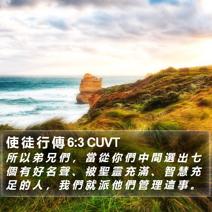 使 徒 行 傳 6:3 CUVT - 所 以 弟 兄 們 ， 當 從 你 們 中 間