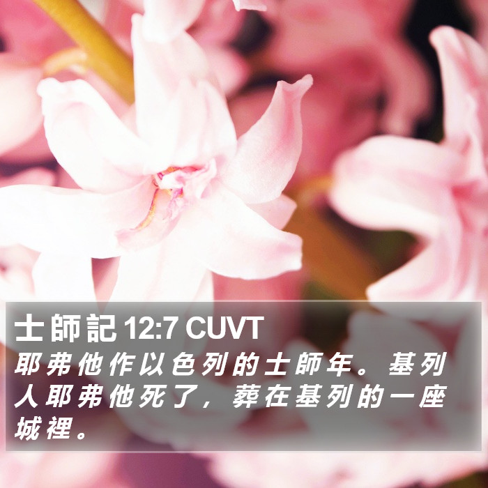 士 師 記 12:7 CUVT - 耶 弗 他 作 以 色 列 的 士 師 年
