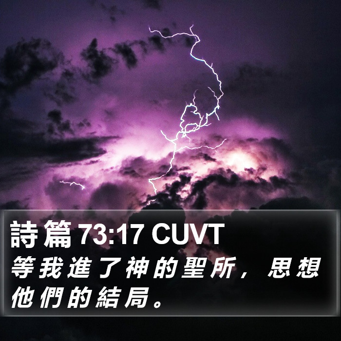 詩 篇 73:17 CUVT - 等 我 進 了 神 的 聖 所 ， 思 想 他