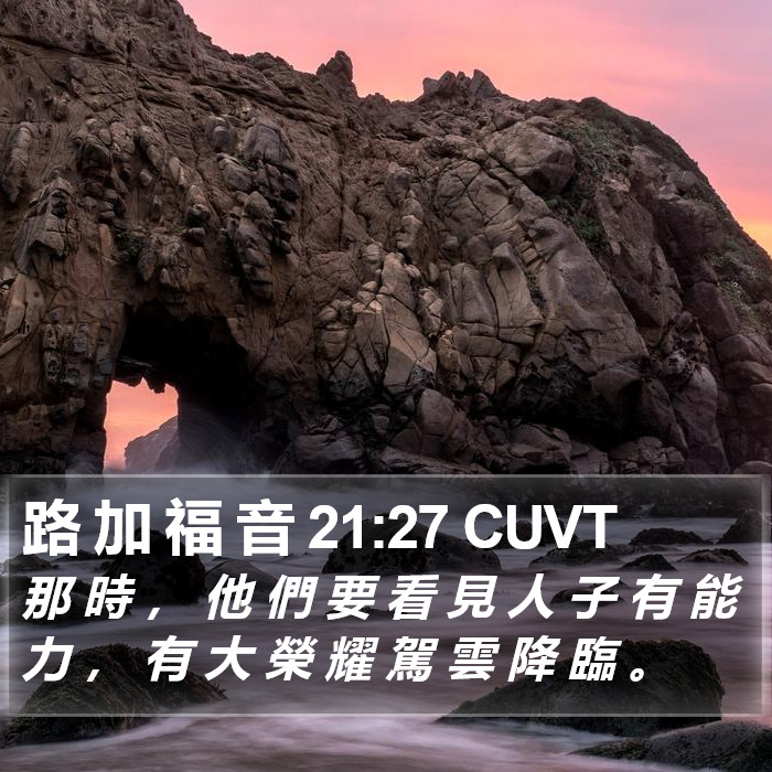 路 加 福 音 21:27 CUVT - 那 時 ， 他 們 要 看 見 人 子 有 能
