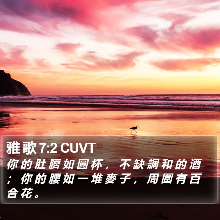 雅 歌 7:2 CUVT - 你 的 肚 臍 如 圓 杯 , 不 缺 調 和