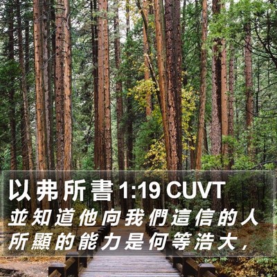 以 弗 所 書 1:19 CUVT Bible Verse Image