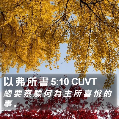以 弗 所 書 5:10 CUVT Bible Verse Image