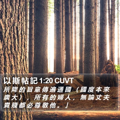 以 斯 帖 記 1:20 CUVT Bible Verse Image
