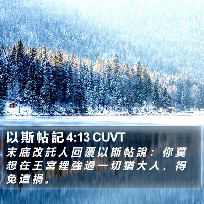 以 斯 帖 記 4:13 CUVT Bible Verse Image