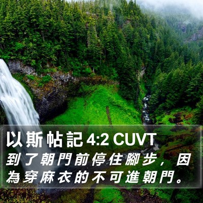 以 斯 帖 記 4:2 CUVT Bible Verse Image
