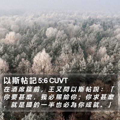 以 斯 帖 記 5:6 CUVT Bible Verse Image
