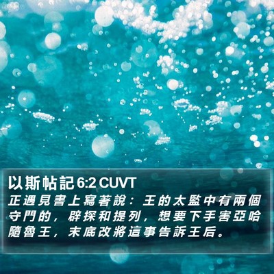 以 斯 帖 記 6:2 CUVT Bible Verse Image