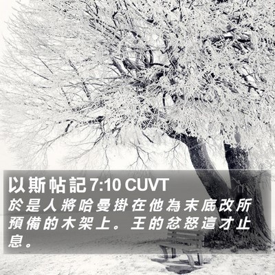 以 斯 帖 記 7:10 CUVT Bible Verse Image