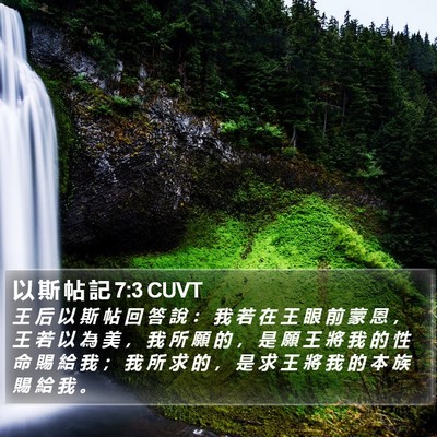 以 斯 帖 記 7:3 CUVT Bible Verse Image