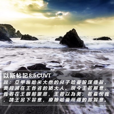 以 斯 帖 記 8:5 CUVT Bible Verse Image