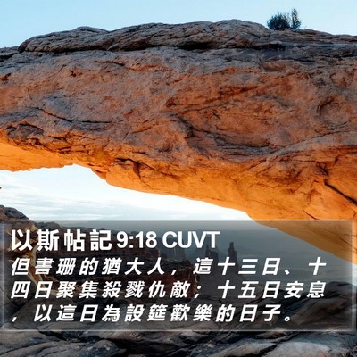以 斯 帖 記 9:18 CUVT Bible Verse Image