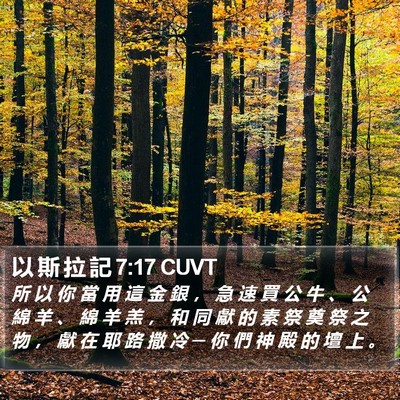 以 斯 拉 記 7:17 CUVT Bible Verse Image