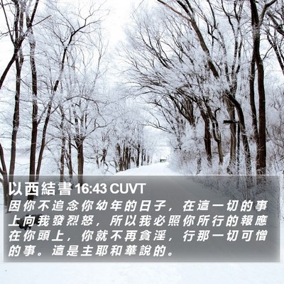 以 西 結 書 16:43 CUVT Bible Verse Image