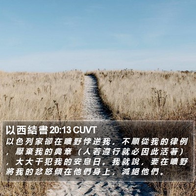 以 西 結 書 20:13 CUVT Bible Verse Image
