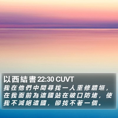 以 西 結 書 22:30 CUVT Bible Verse Image