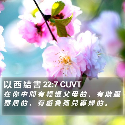 以 西 結 書 22:7 CUVT Bible Verse Image
