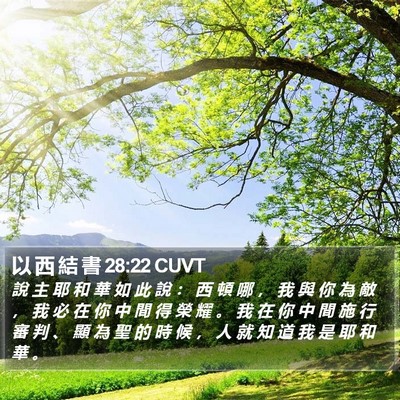 以 西 結 書 28:22 CUVT Bible Verse Image