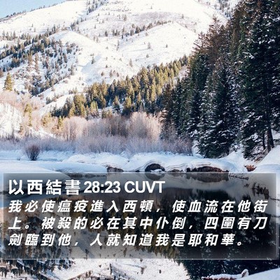 以 西 結 書 28:23 CUVT Bible Verse Image