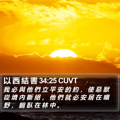 以 西 結 書 34:25 CUVT Bible Verse Image