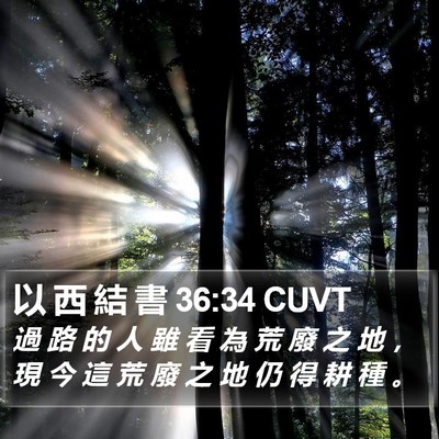 以 西 結 書 36:34 CUVT Bible Verse Image