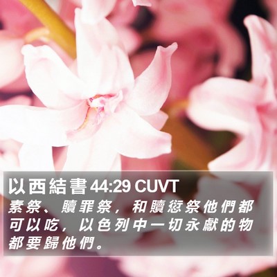 以 西 結 書 44:29 CUVT Bible Verse Image