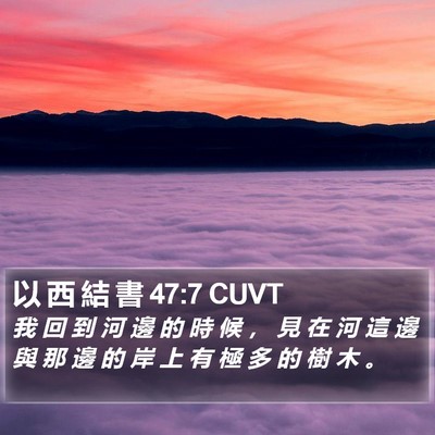 以 西 結 書 47:7 CUVT Bible Verse Image