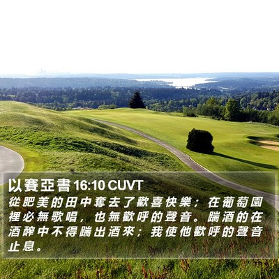 以 賽 亞 書 16:10 CUVT Bible Verse Image