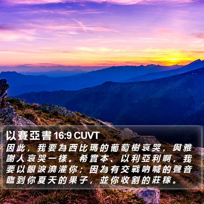 以 賽 亞 書 16:9 CUVT Bible Verse Image