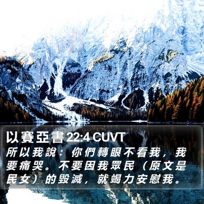 以 賽 亞 書 22:4 CUVT Bible Verse Image