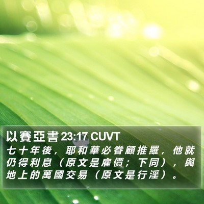 以 賽 亞 書 23:17 CUVT Bible Verse Image
