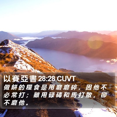 以 賽 亞 書 28:28 CUVT Bible Verse Image