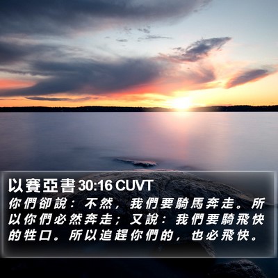 以 賽 亞 書 30:16 CUVT Bible Verse Image