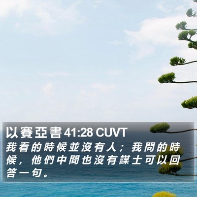 以 賽 亞 書 41:28 CUVT Bible Verse Image