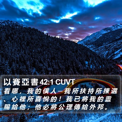 以 賽 亞 書 42:1 CUVT Bible Verse Image