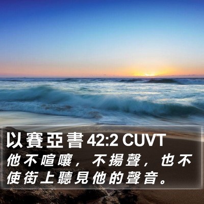 以 賽 亞 書 42:2 CUVT Bible Verse Image