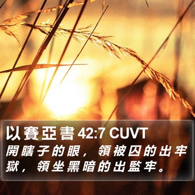 以 賽 亞 書 42:7 CUVT Bible Verse Image