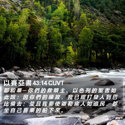 以 賽 亞 書 43:14 CUVT Bible Verse Image