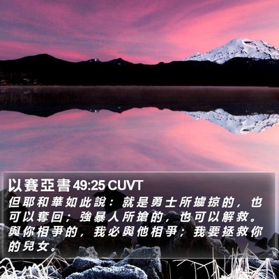 以 賽 亞 書 49:25 CUVT Bible Verse Image
