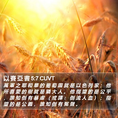 以 賽 亞 書 5:7 CUVT Bible Verse Image