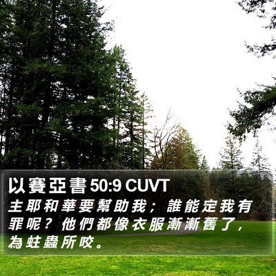 以 賽 亞 書 50:9 CUVT Bible Verse Image