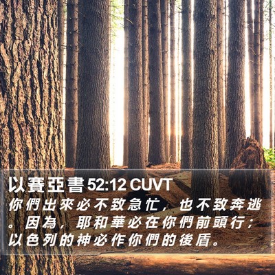 以 賽 亞 書 52:12 CUVT Bible Verse Image