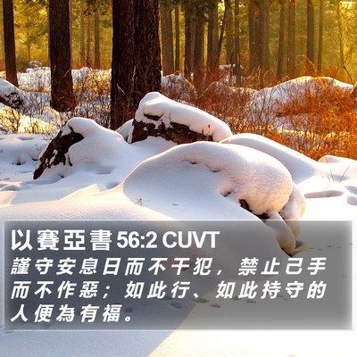 以 賽 亞 書 56:2 CUVT Bible Verse Image